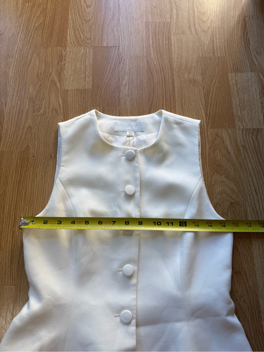 Zara Womens Peplum Waistcoat Ecru Round Neck Flared Hem Lined - Size S (NWT ) - Picture 12 of 15